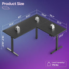 63 L Shaped Standing Desk Corner Desk LED Gaming Desk with Ergonomic Monitor Stand