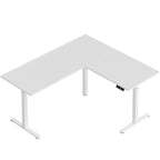 63 L Shaped Standing Desk Corner Desk LED Gaming Desk with Ergonomic Monitor Stand