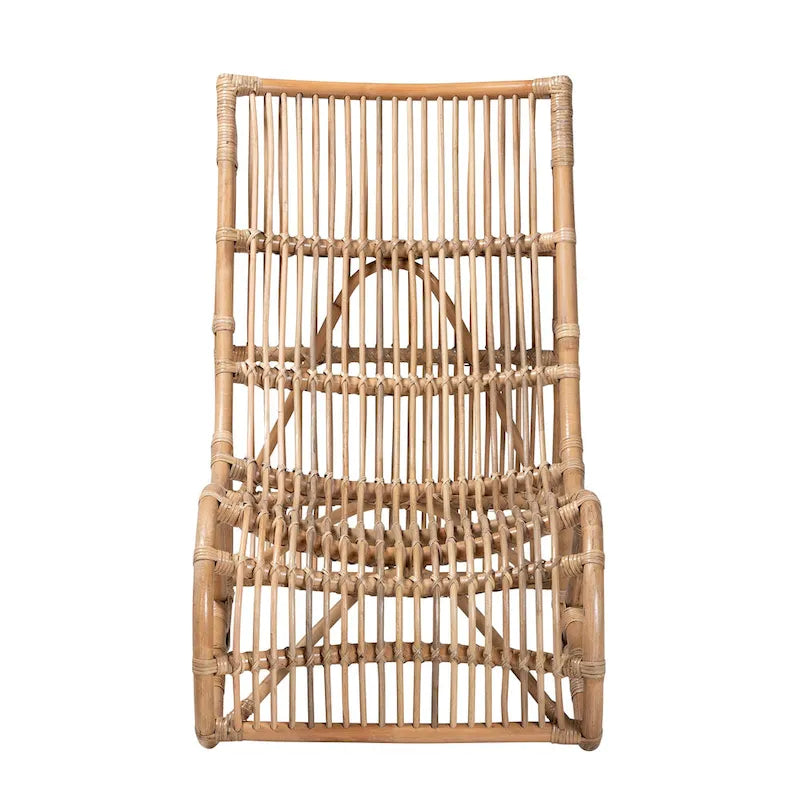 Modern Bohemian Natural Rattan Lounge Chair