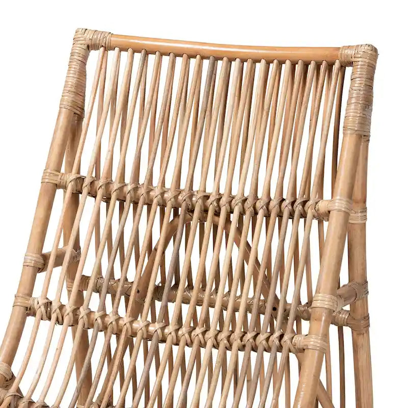 Modern Bohemian Natural Rattan Lounge Chair