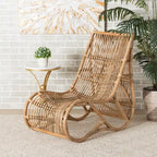 Modern Bohemian Natural Rattan Lounge Chair