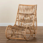 Modern Bohemian Natural Rattan Lounge Chair