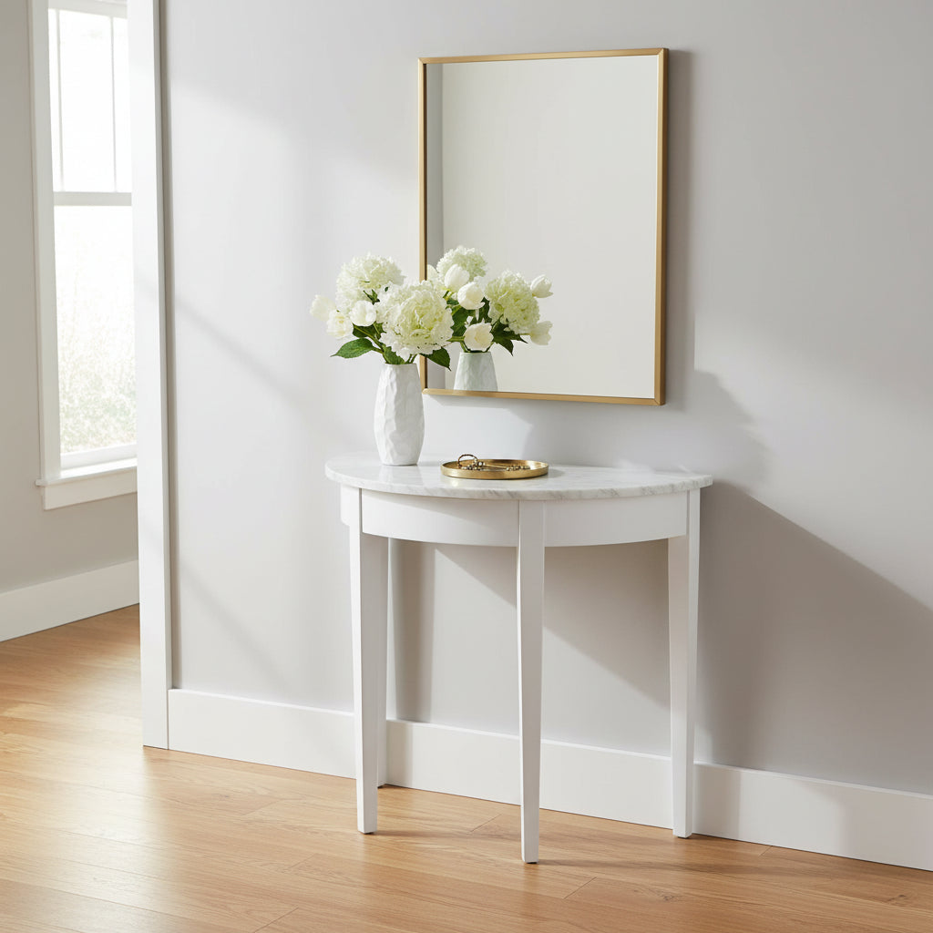 Demilune Unfinished Solid Parawood Table