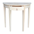 Demilune Unfinished Solid Parawood Table