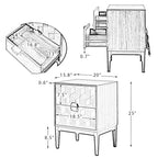 Modern Tall 2-Drawer Nightstand (With Charging Station And Adjustable Feet) — Set Of 2