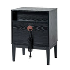 Modern Tall 2-Drawer Nightstand (With Charging Station And Adjustable Feet) — Set Of 2