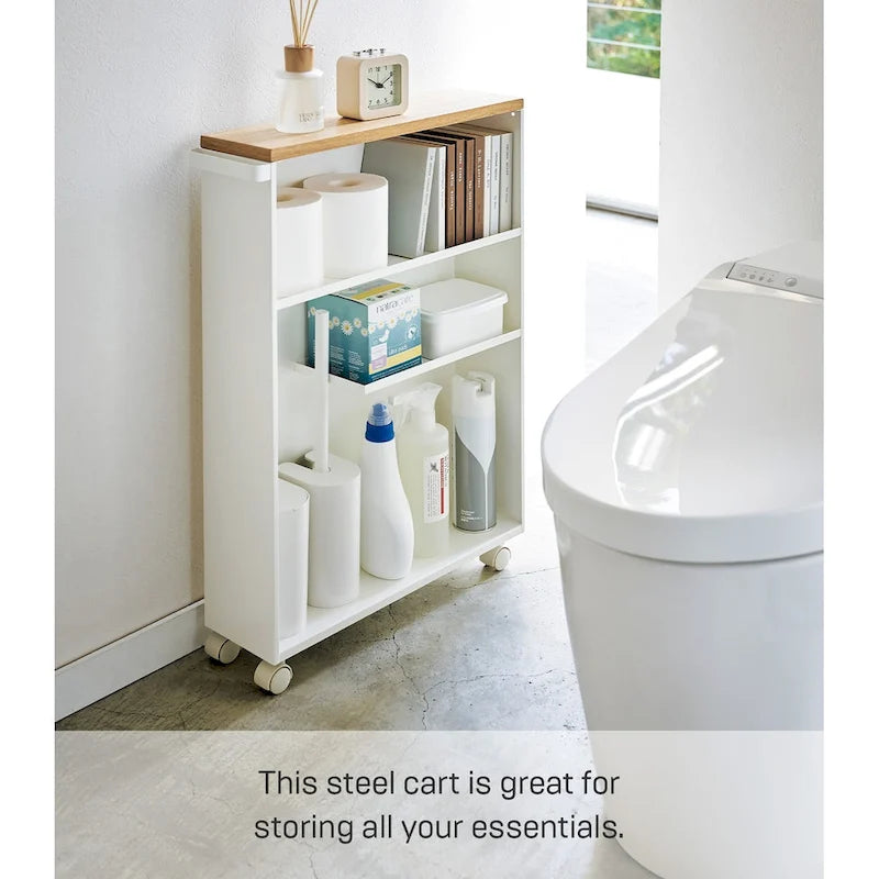 Rolling Storage Cart (Steel; Minor Assembly Required) — 18.7" L x 5.12" W x 26.97" H