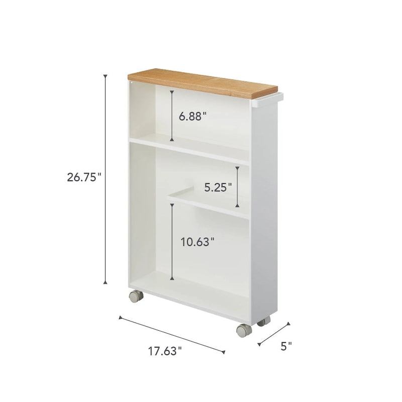 Rolling Storage Cart (Steel; Minor Assembly Required) — 18.7" L x 5.12" W x 26.97" H