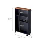 Rolling Storage Cart (Steel; Minor Assembly Required) — 18.7" L x 5.12" W x 26.97" H