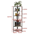 Corner Wine Rack with Wooden Shelves, Stemware Racks and Wire Wine Rack