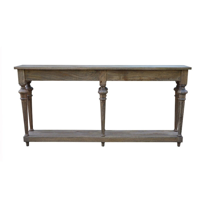 72-inch Traditional Turned Leg Console Table, Mango Hardwood