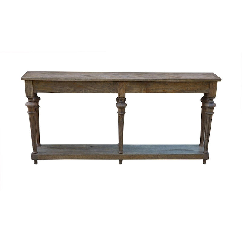 72-inch Traditional Turned Leg Console Table, Mango Hardwood