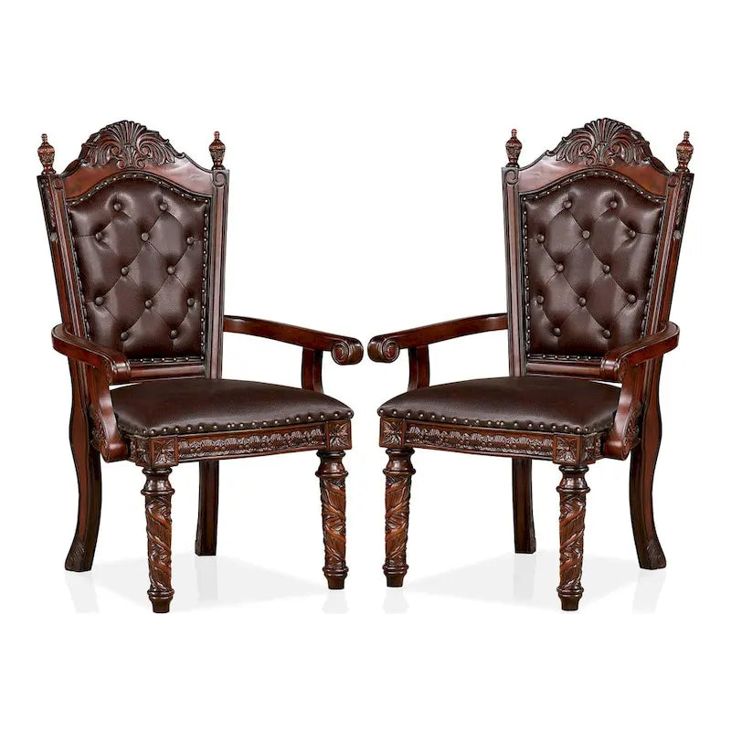 Solid Cherry Wood Armchairs (Set of 2)