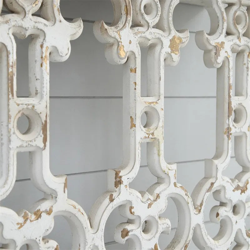 Vintage Wood Console Table with Brown Top