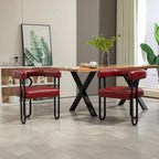 Chenille/Leather Upholstered Contemporary Designed Side Dining Chairsset of 2