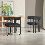 Chenille/Leather Upholstered Contemporary Designed Side Dining Chairsset of 2