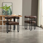 Chenille/Leather Upholstered Contemporary Designed Side Dining Chairsset of 2
