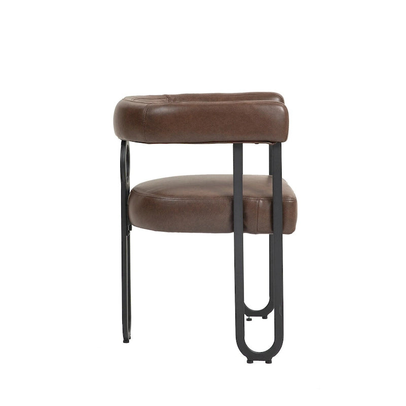 Chenille/Leather Upholstered Contemporary Designed Side Dining Chairsset of 2
