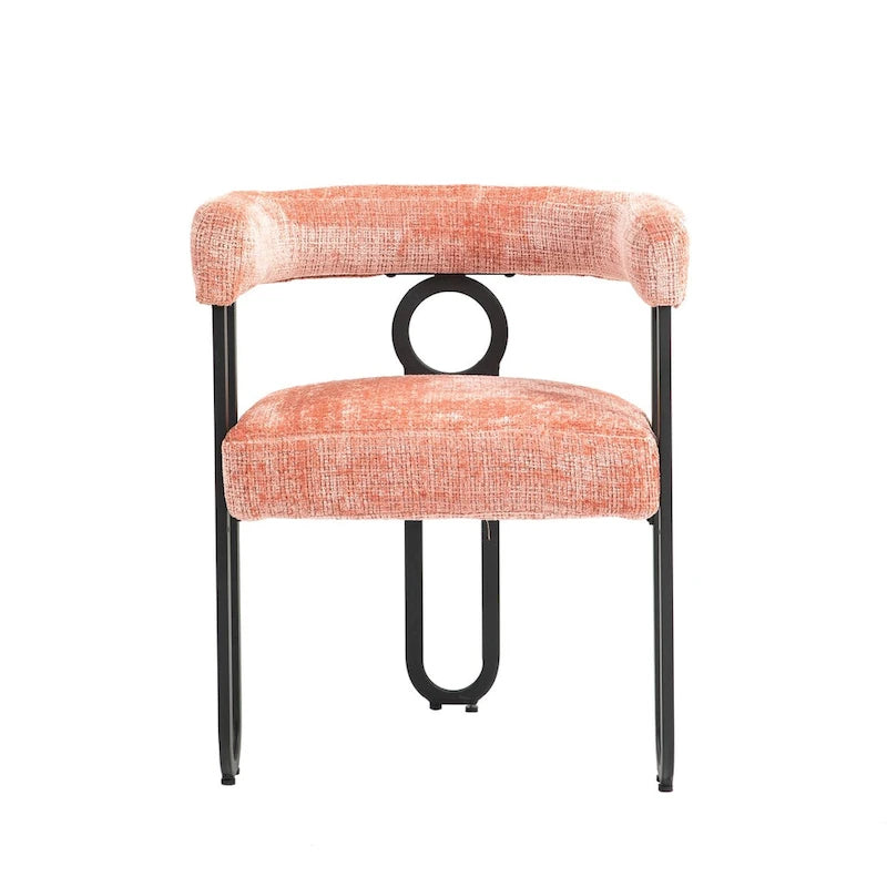 Chenille/Leather Upholstered Contemporary Designed Side Dining Chairsset of 2