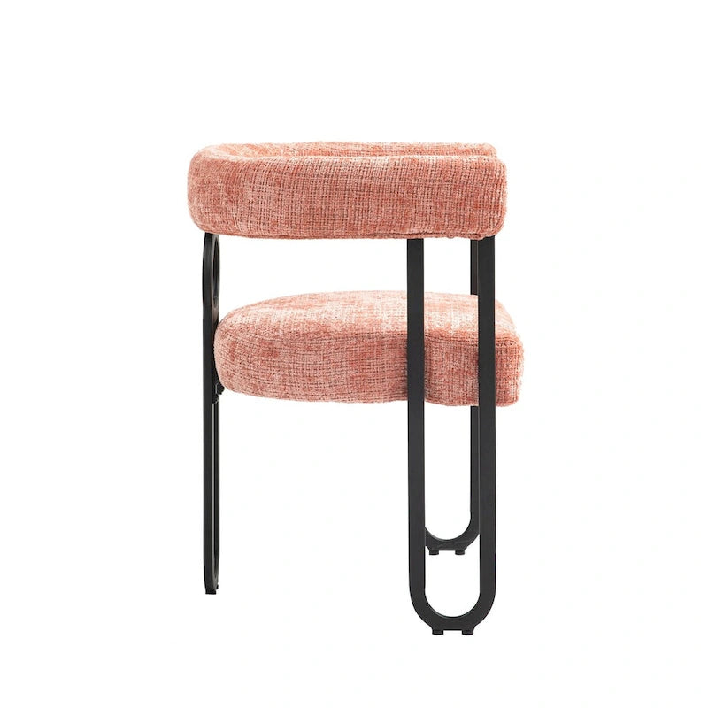 Chenille/Leather Upholstered Contemporary Designed Side Dining Chairsset of 2