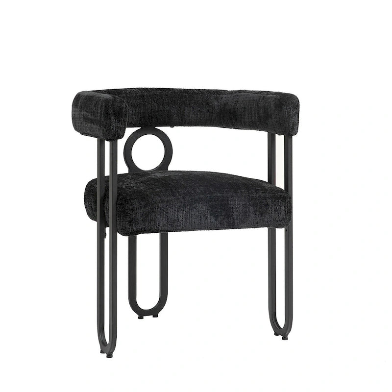 Chenille/Leather Upholstered Contemporary Designed Side Dining Chairsset of 2